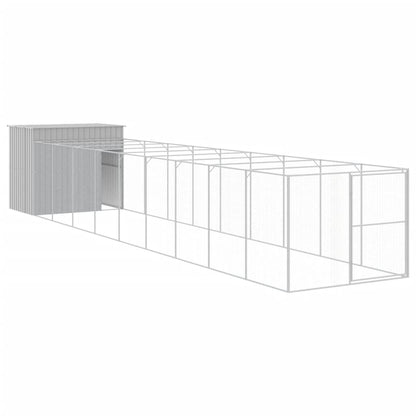 Caseta Perro Corral Acero Galvanizado Gris Claro 214x1069x181cm_0