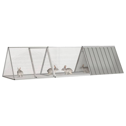 Vidaxl Jaula Para Conejos De Acero Galvanizado, Gris, 302,5 X 80,5 X 71 Cm_1
