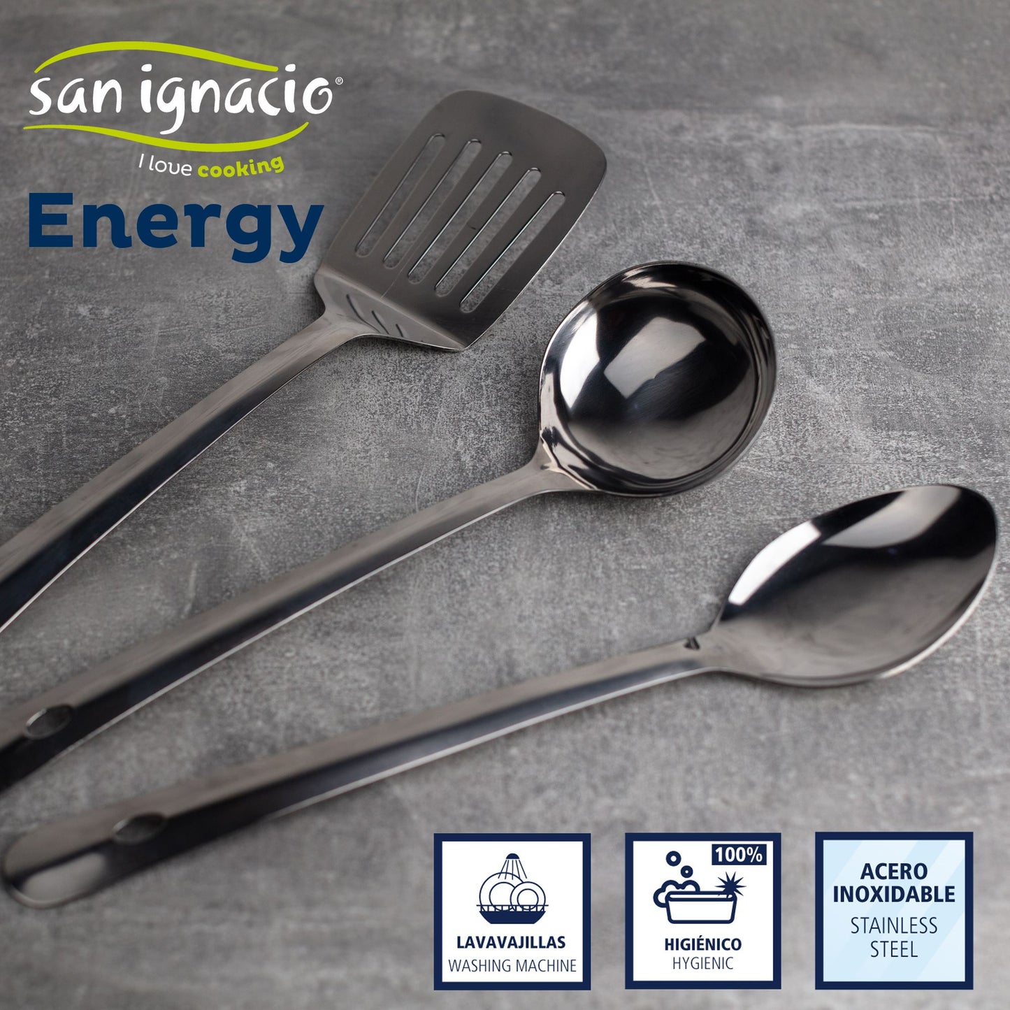 Pack Batería De Cocina 5 Piezas + Set De 3pc Utensilios De Cocina En Acero Inoxidable_3