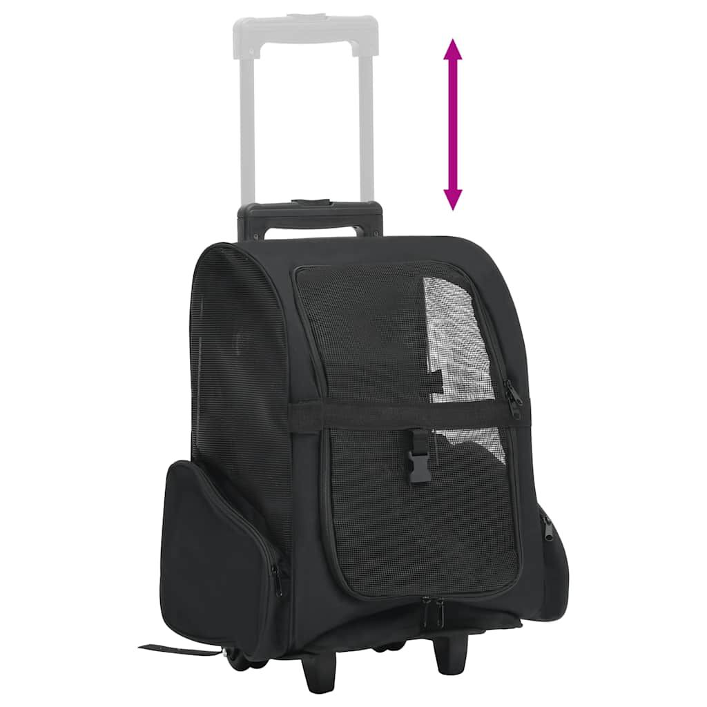 Vidaxl Carro Plegable Para Mascotas Multiusos Negro_4