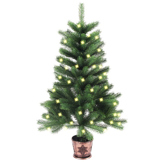 Vidaxl Árbol De Navidad Artificial Preiluminado Con Luces Verde 65 Cm_0