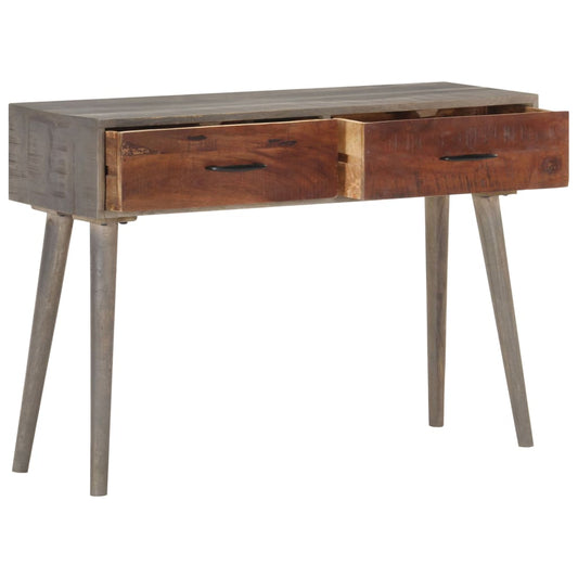 Mesa Consola De Madera Maciza De Mango Gris 110x35x75 Cm_0