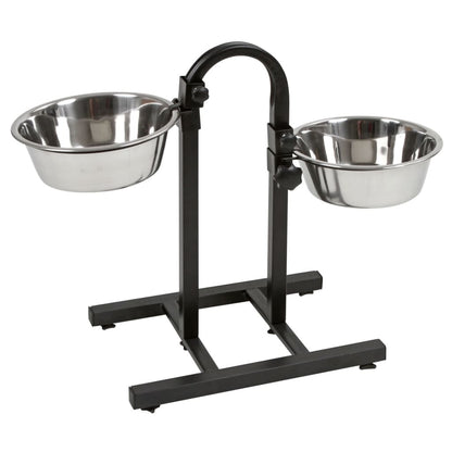 Kerbl Comederos Con Soporte Regulable Deluxe Negro 2x2,8 L 52 Cm_0
