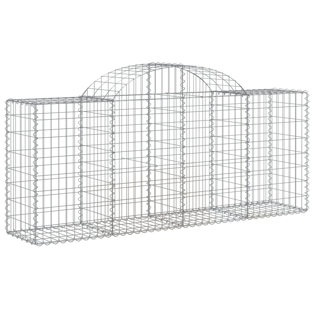 Cestas De Gaviones 14 Uds Forma De Arco Hierro 200x50x80/100 Cm_2