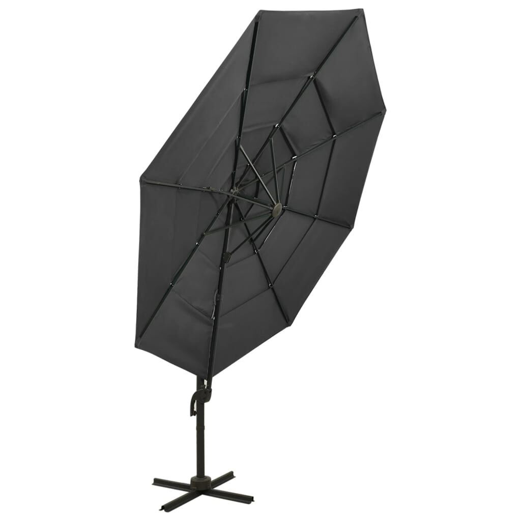 Vidaxl Sombrilla Jardín De 4 Niveles Palo De Aluminio Antracita 3x3 Cm_4