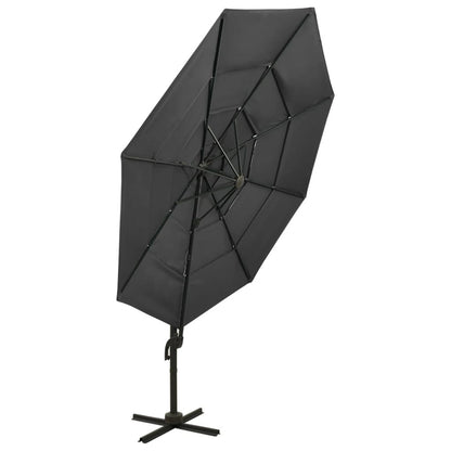 Vidaxl Sombrilla Jardín De 4 Niveles Palo De Aluminio Antracita 3x3 Cm_4