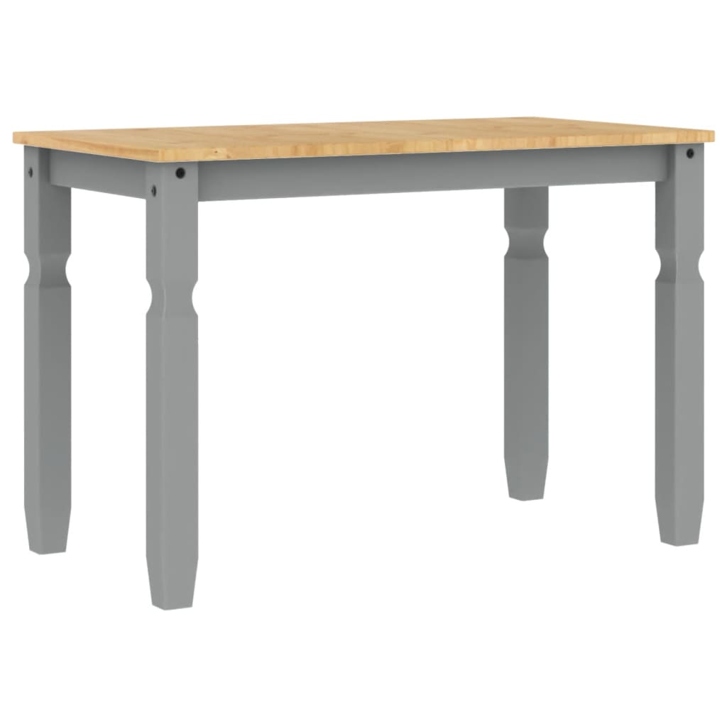 Mesa De Comedor Corona Madera Maciza De Pino Gris 112x60x75 Cm_4