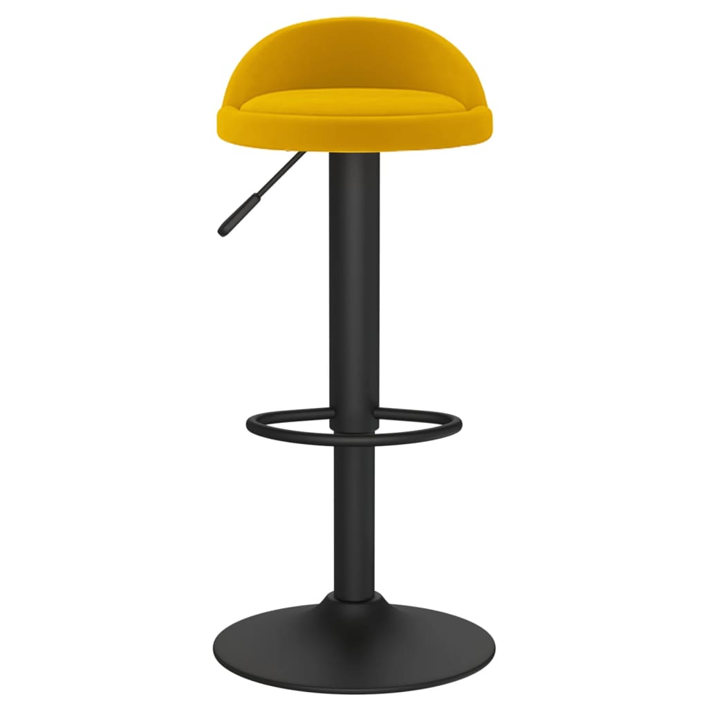 Taburetes De Cocina 2 Unidades Terciopelo Amarillo_2