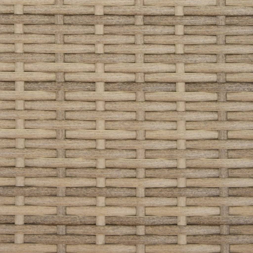 Tumbona Doble Con Capota Y Cojines Ratán Sintético Beige / Vetonek_4