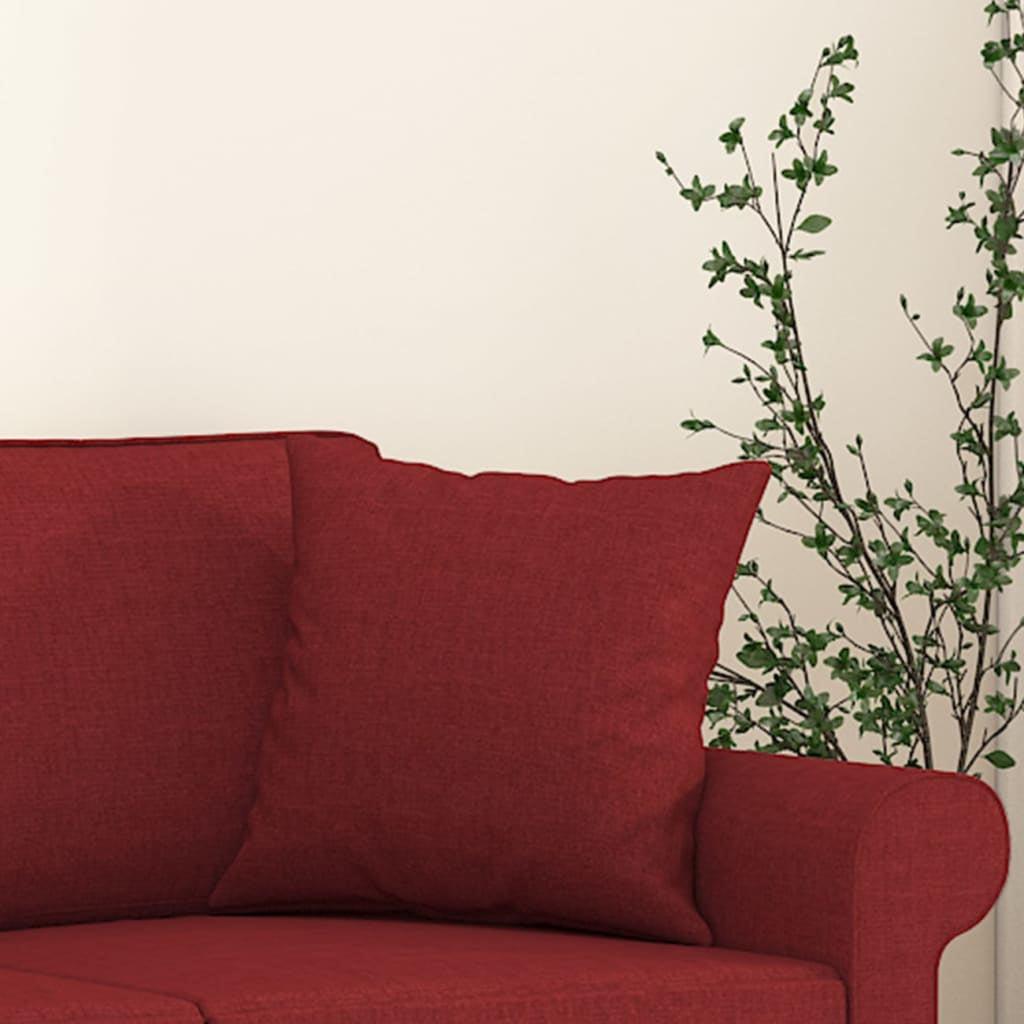 Vidaxl Cojines Decorativos 2 Uds Tela Rojo Tinto 40x40 Cm_4