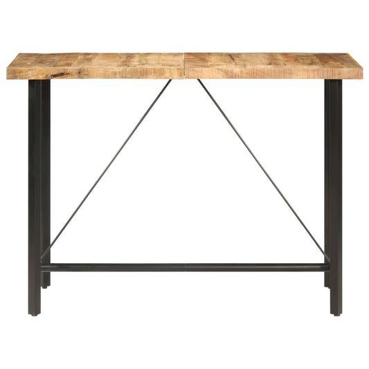Mesa De Bar Madera Maciza De Mango Rugosa 150x70x107 Cm_0