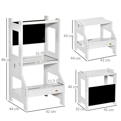 Torre De Aprendizaje Homcom Mdf Gris 42x44x86 Cm_2