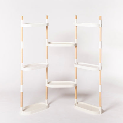 Soporte Modular Citysens De 8 Bandejas – Blanco, Polipropileno 100% Reciclado Y Madera Ecológica Pefc_2