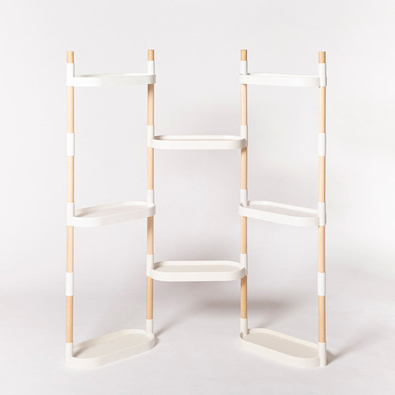 Soporte Modular Citysens De 8 Bandejas – Blanco, Polipropileno 100% Reciclado Y Madera Ecológica Pefc_4