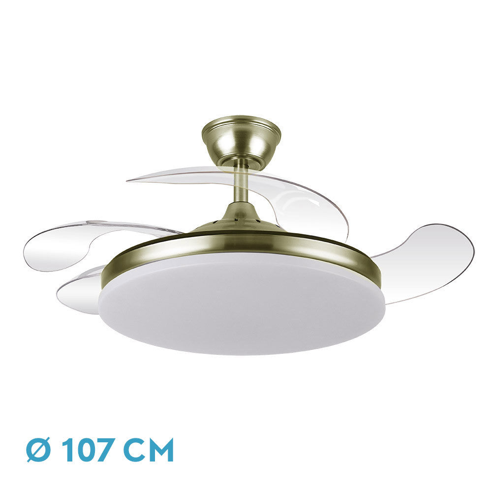 Ventilador Dc Tridente 59w Cuero 4aspas Desp 107d 6980lm Reg.intensidad Remoto+temporizador+memoria 3000-4000-6000k_0