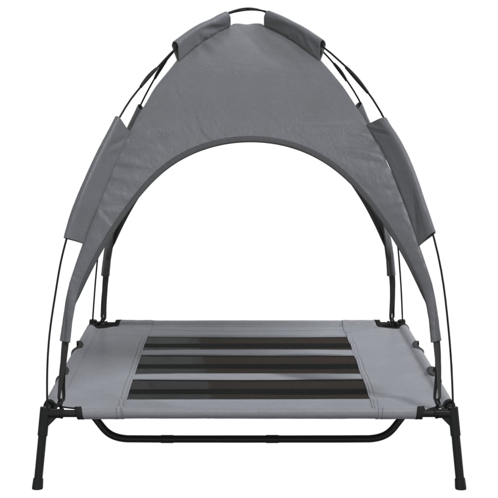 Cama Para Perros Con Dosel Antracita Tela Oxford Y Acero / Vetonek_2