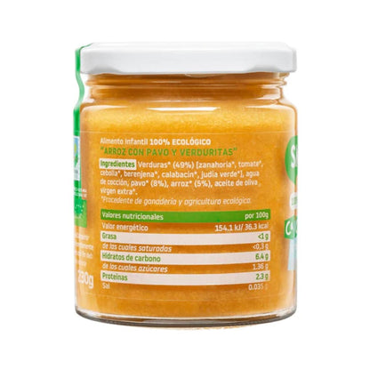 Tarrito Arroz con pavo y verduras Ecológico CA CHI TOS Smileat, 230g