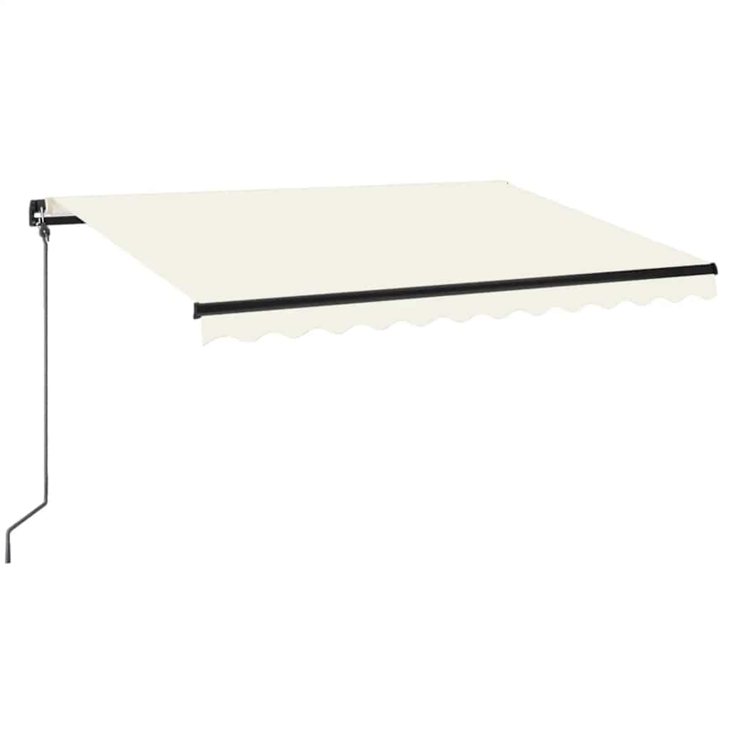 Toldo Retráctil Manual Con Led Color Crema 350x250 Cm_0