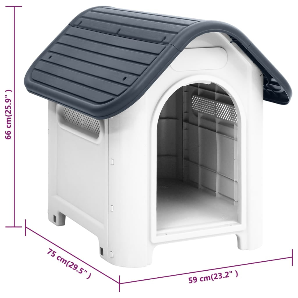 Vidaxl Casa Para Perro Gris 59x75x66 Cm Polipropileno_2