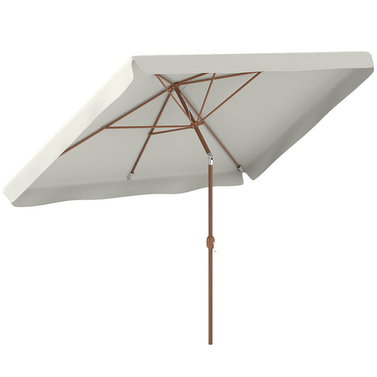 Outsunny Sombrilla De Terraza Exterior 300x200 Cm Con Ángulo Ajustable Crema_0
