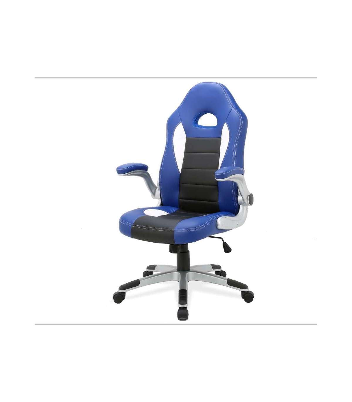 Silla De Escritorio Victoria En Azul Y Negro. Alto: 112-120, Ancho: 70, Fondo: 51_0