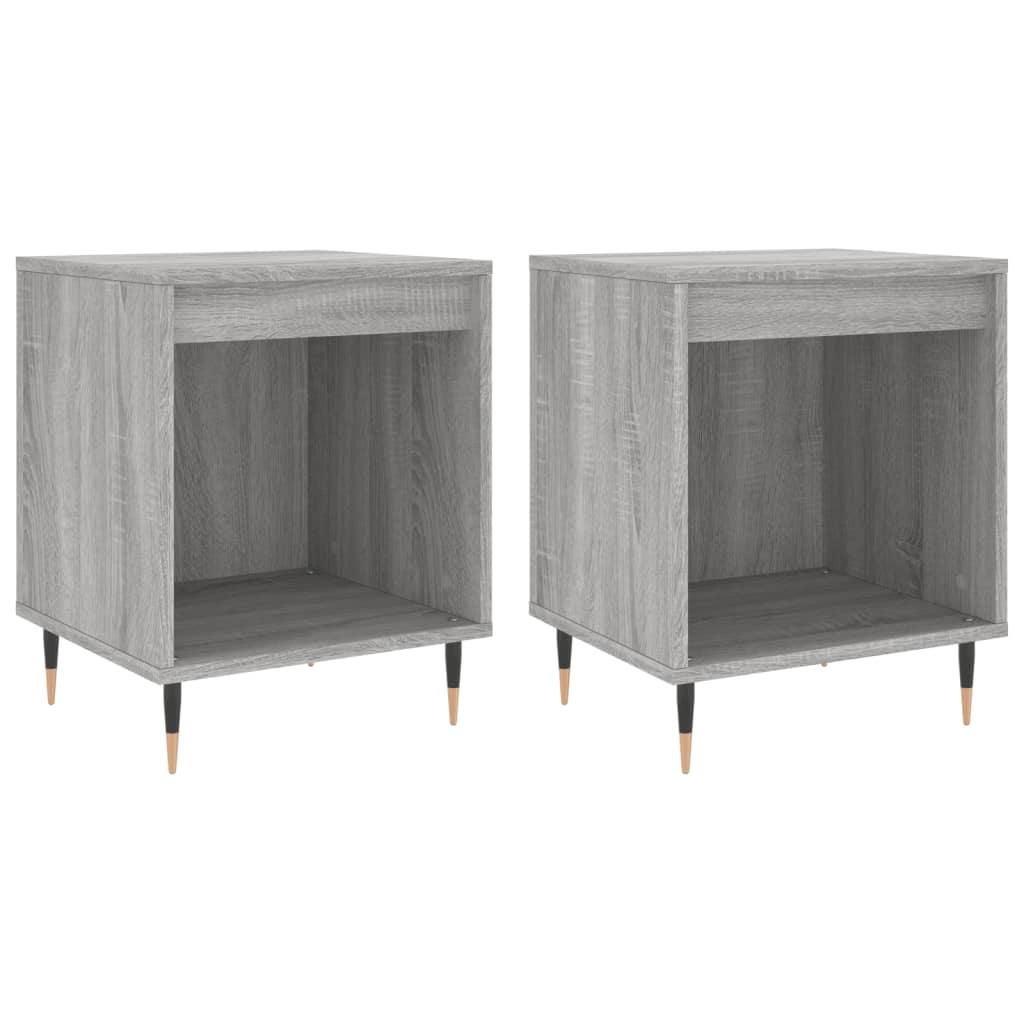 Mesita De Noche 2 Uds Madera Ingeniería Gris Sonoma 40x35x50 Cm_0