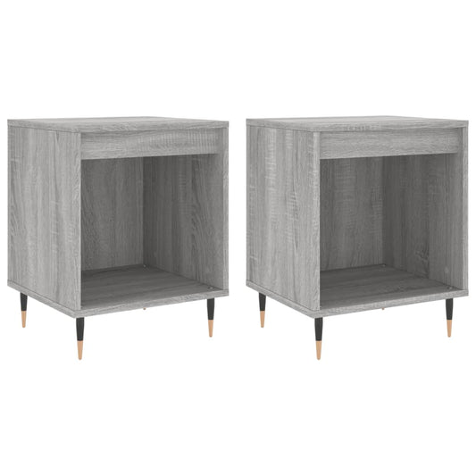 Mesita De Noche 2 Uds Madera Ingeniería Gris Sonoma 40x35x50 Cm_0