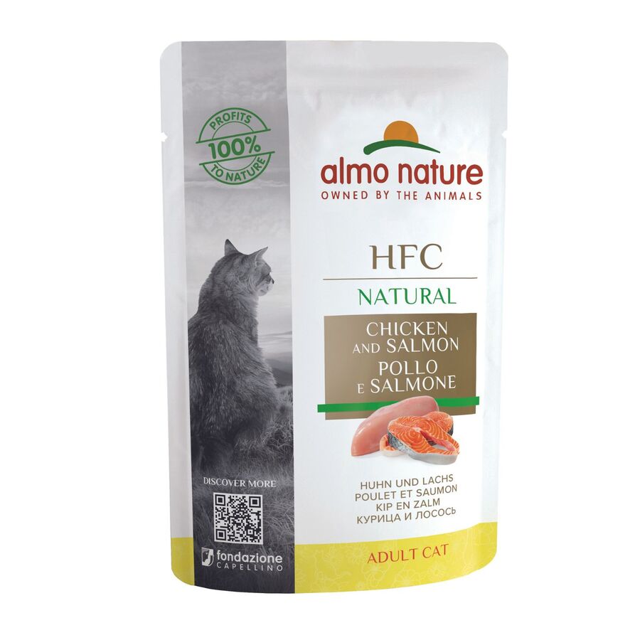 24ux55gr Sobre De Comida Natural Almo Para Gato Hfc De Pollo Y Salmon_0