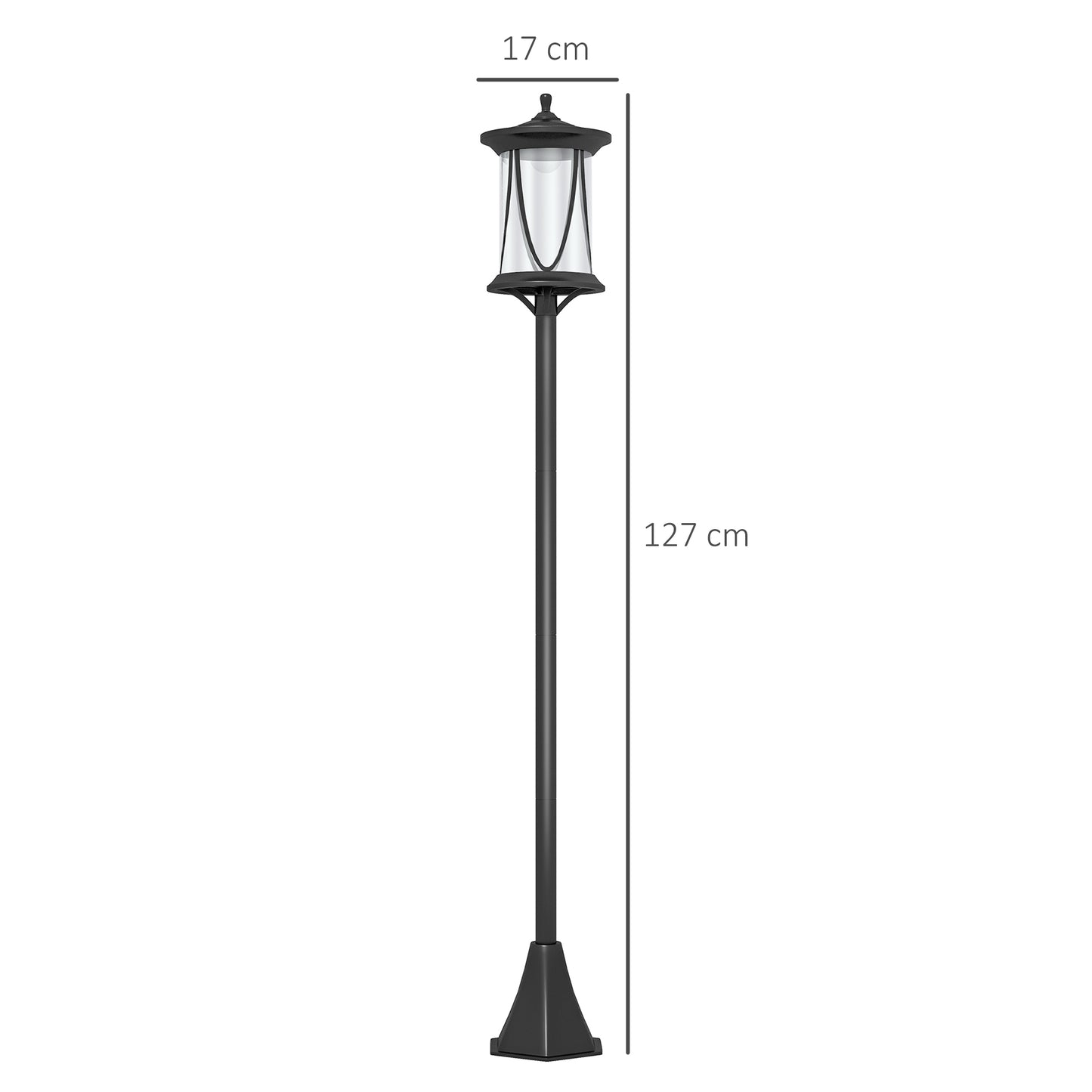 Outsunny Pack De 2 Farolas Solares Con Panel Solar Encendido Automático Negro_2