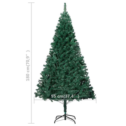 Vidaxl Árbol De Navidad Preiluminado Con Luces Y Bolas Verde 180 Cm_2