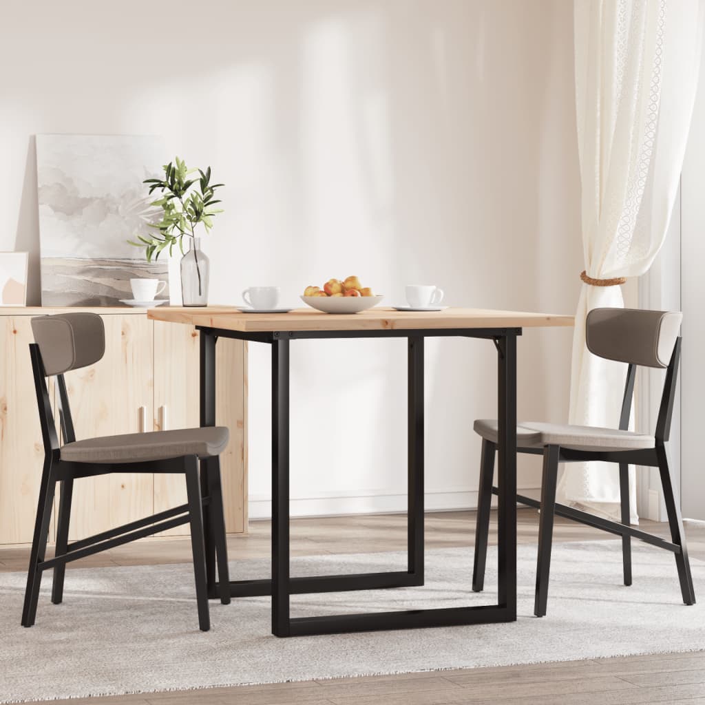 Mesa De Comedor Marco O Madera Maciza Pino Y Acero 90x90x75,5cm_1