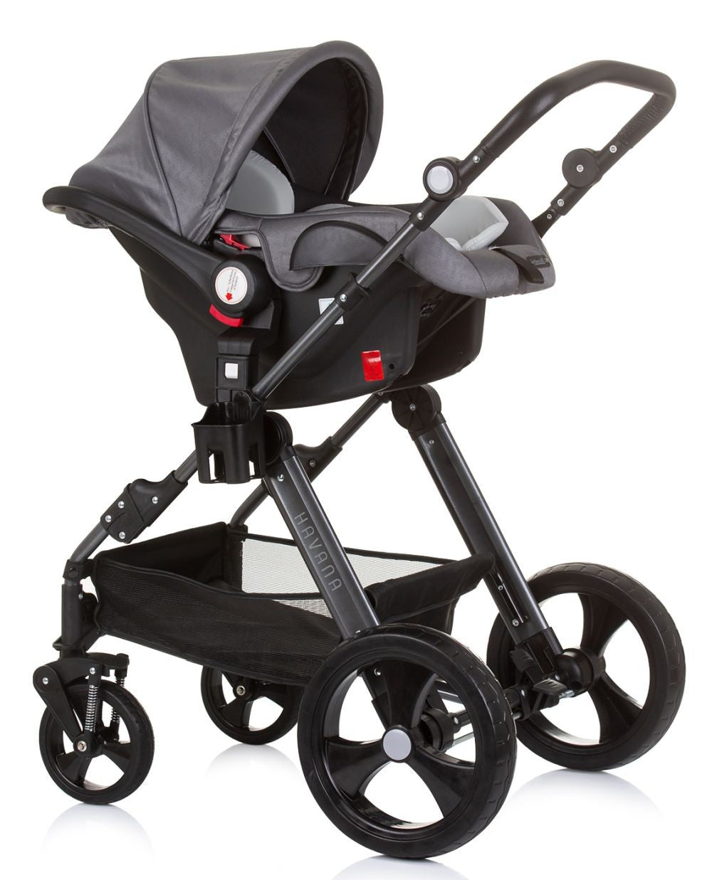 Carrito De Bebé Havana Trio Convertible Hasta 22 Kg Con Bolso Y Mosquitera Silver Grey_4
