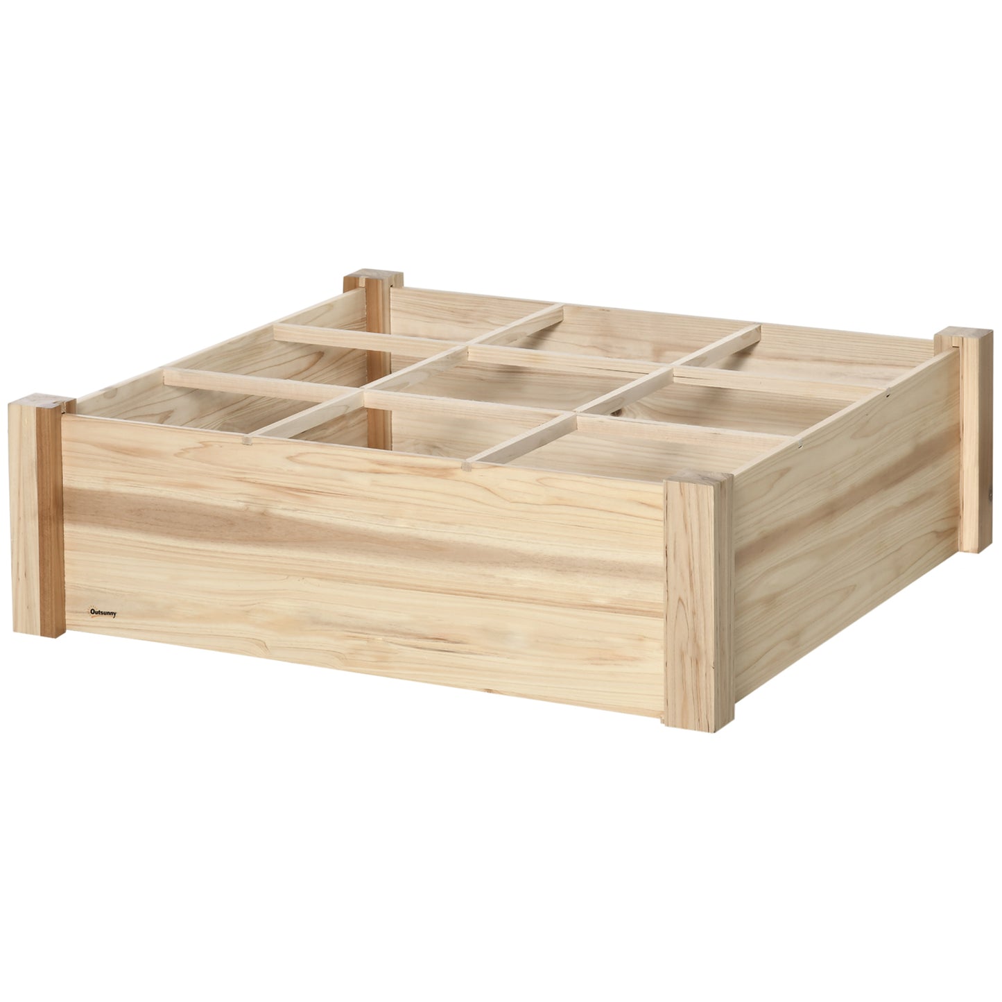 Outsunny Huerto Urbano Madera Cuadrada Para Cultivos Plantas Flores 90x90x28cm_0