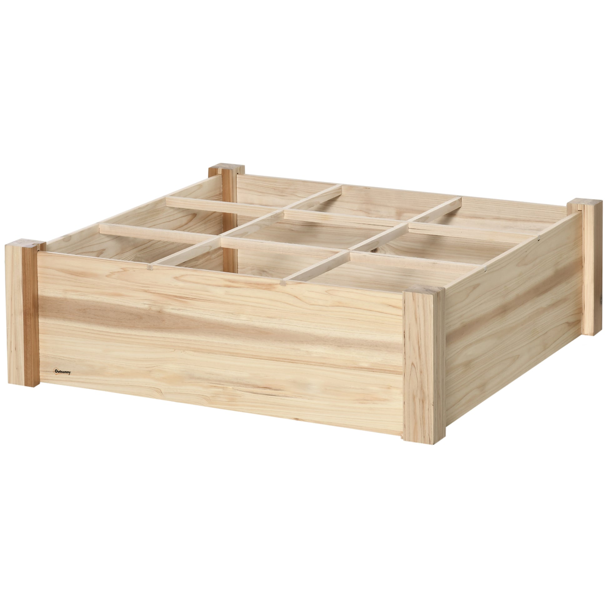 Outsunny Huerto Urbano Madera Cuadrada Para Cultivos Plantas Flores 90x90x28cm_0