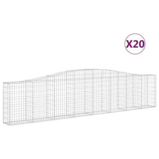 Cestas De Gaviones 20 Uds Forma De Arco Hierro 400x30x80/100 Cm_0