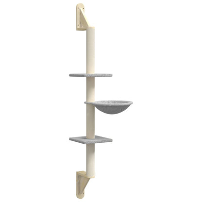 Vidaxl Árbol Rascador Para Gatos De Pared Gris Claro 142,5 Cm_0