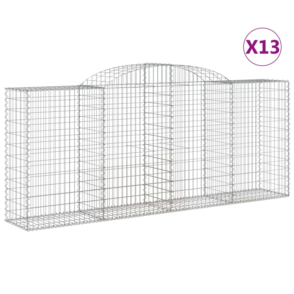 Cestas Gaviones 13 Uds Forma De Arco Hierro 300x50x120/140 Cm_0