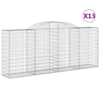 Cestas Gaviones 13 Uds Forma De Arco Hierro 300x50x120/140 Cm_0