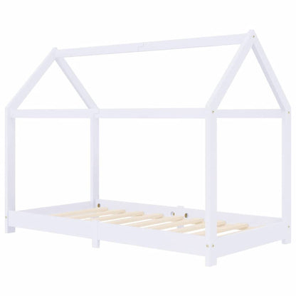 Vidaxl Estructura De Cama Infantil Madera Maciza Pino Blanco 80x160 Cm_0