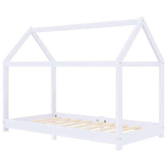 Vidaxl Estructura De Cama Infantil Madera Maciza Pino Blanco 80x160 Cm_0
