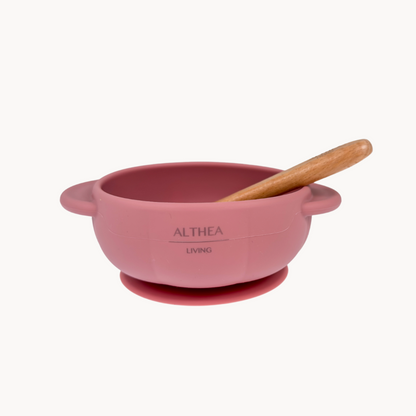 Vajilla De Silicona Orgánica - 15 Piezas - Rosa Profundo.