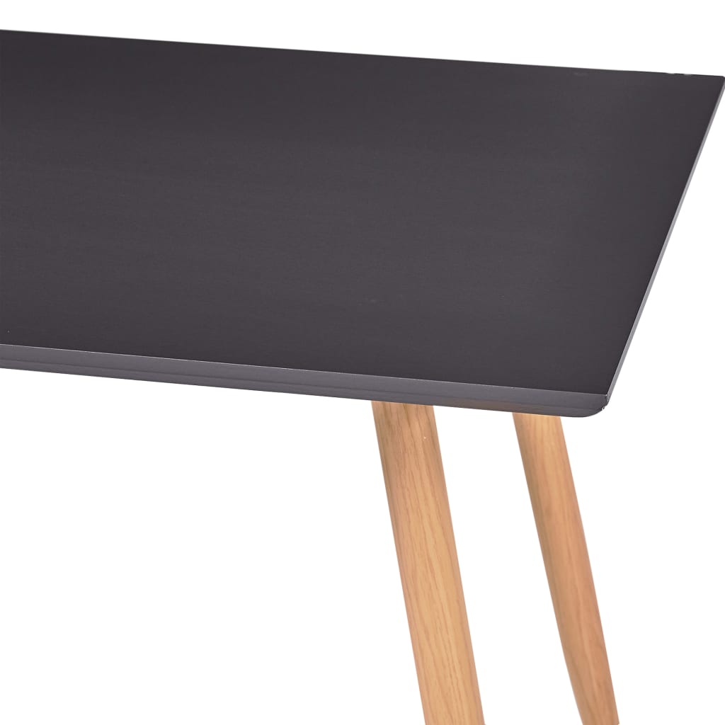 Mesa De Comedor Mdf Gris Y Color Roble 120x60x74 Cm_3