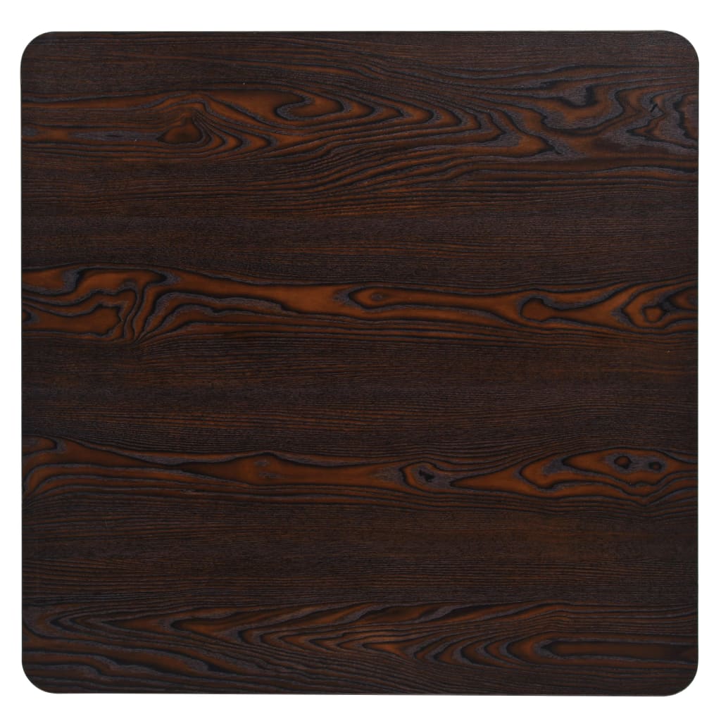 Mesa Bar Bistró Mdf Y Acero Cuadrada Fresno Oscuro 80x80x75 Cm_2