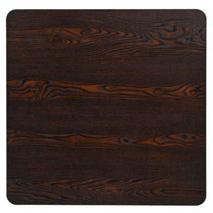 Mesa Bar Bistró Mdf Y Acero Cuadrada Fresno Oscuro 80x80x75 Cm_2
