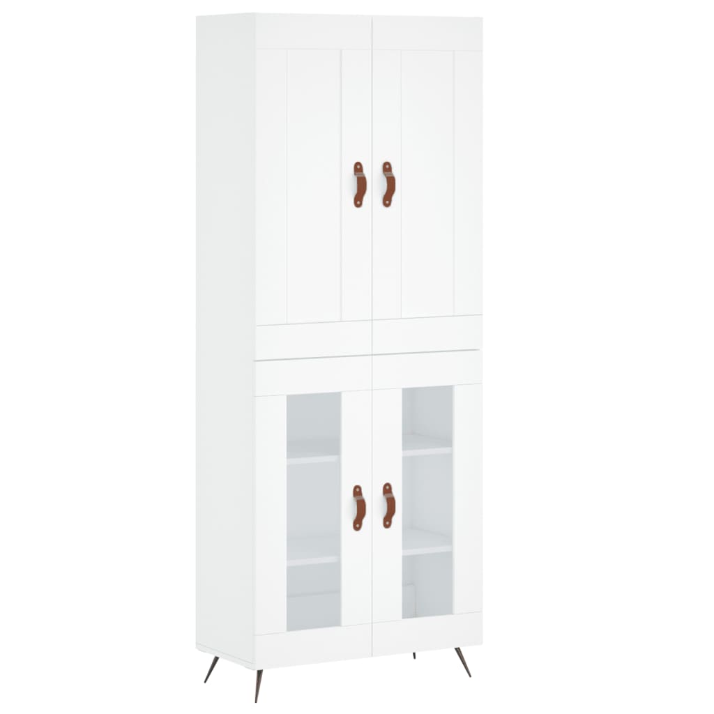 Aparador Alto Madera Contrachapada Blanco 69,5x34x180 Cm_1