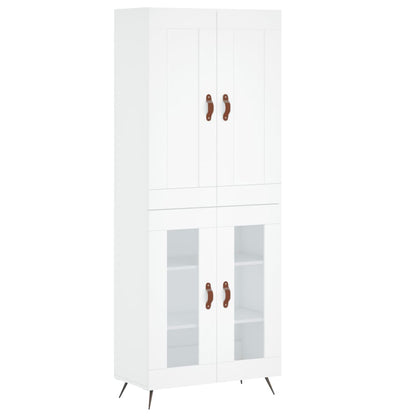 Aparador Alto Madera Contrachapada Blanco 69,5x34x180 Cm_1
