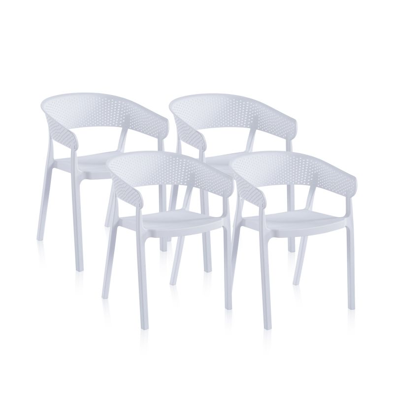 Pack 4 Sillas De Exterior Diza Polipropileno, Blanco, 54 X 73,5 X 50,5_1