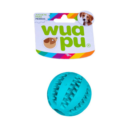 3 Pelotas Para Perro Dental De 5cm En Colores Surtidos, Con Estrias Y Hueco Interior Para Premios_3