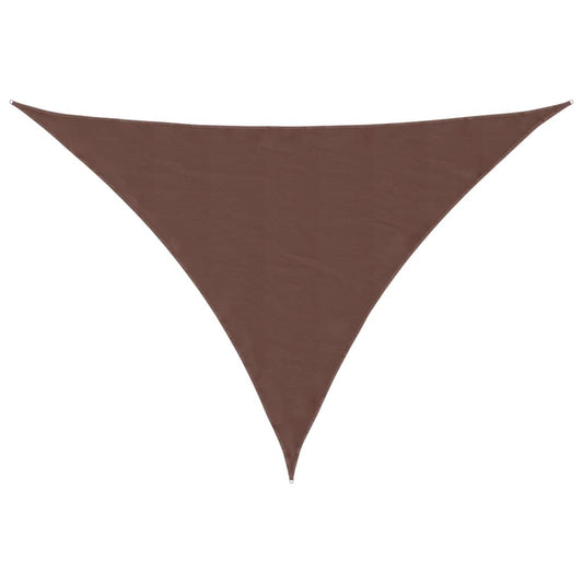Vidaxl Toldo De Vela Triangular Tela Oxford Marrón 3,5x3,5x4,9 M_0