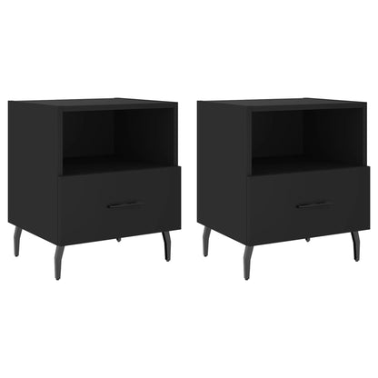 Mesitas De Noche 2 Uds Madera Ingeniería Negro 40x35x47,5 Cm_0